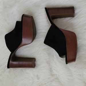 Womens heel platform mules